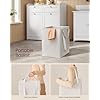 VASAGLE Bathroom Cabinet with Laundry Baskets, Bathroom Storage Unit with 2 Drawer and 2 Laundry Hampers, Removable Laundry Baskets with Handles