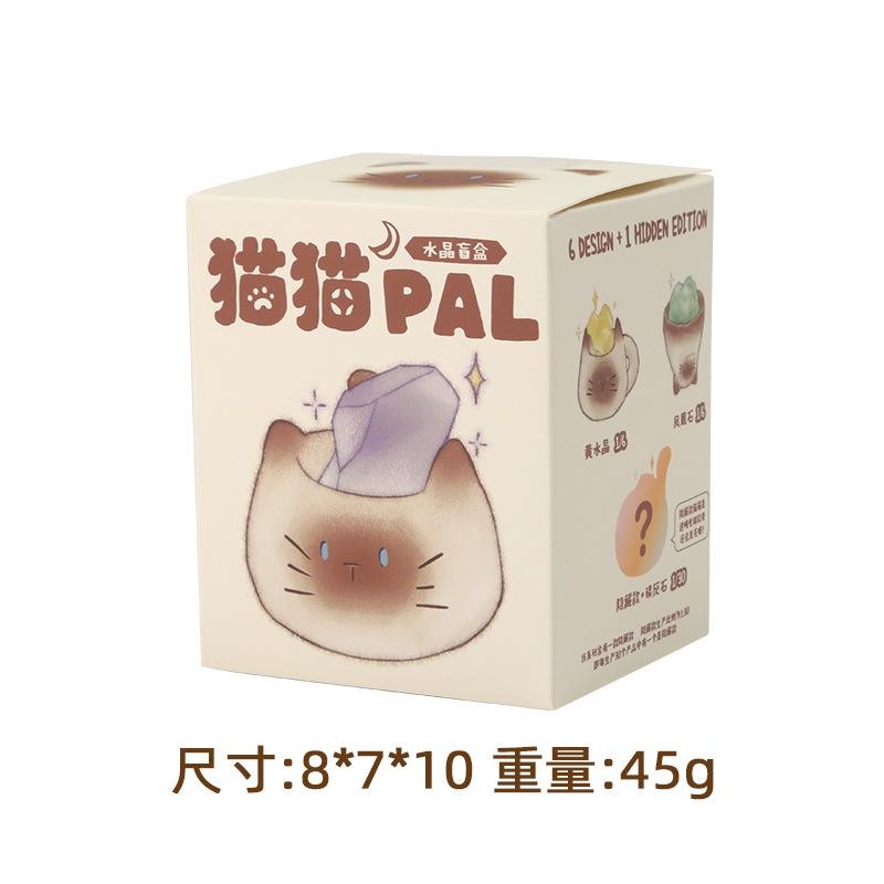 1/6 шт. PAL Кот Хрустальный камень Игрушки-сюрпризы Счастливый камень Натуральный хрустальный камень Милое животное хрустальный камень