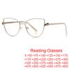 Elegant Beige Cat Eye Reading Glasses Women Luxury Metal Frame Computer Goggles Vision Care Blue Light Blocking Eyewear
