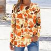 Women's T-shirt 3D printing small floral print fashion long-sleeved round neck regular top holiday weekend spring and autumn