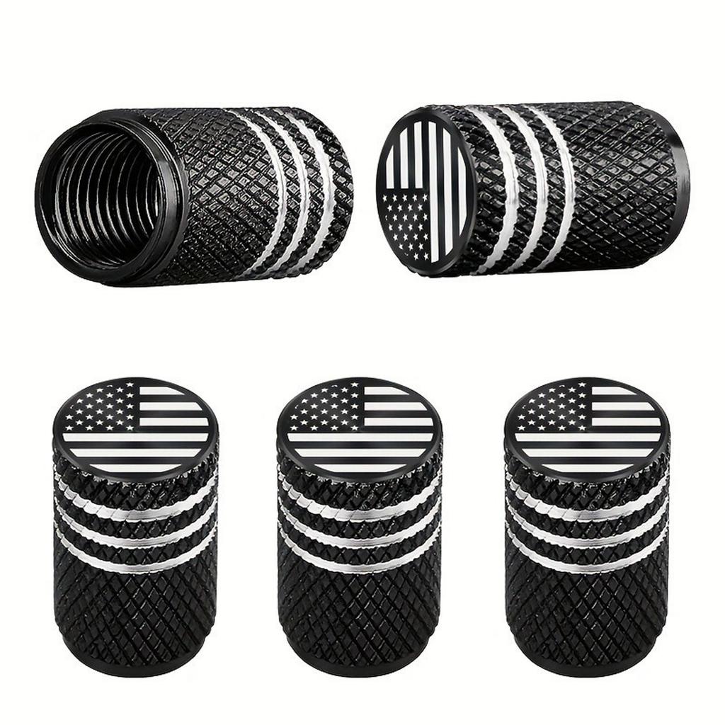 Tire Stem Cap Cover 4 Pack Tire AirCap Metal With Plastic Liner Resistant Leak-Proof For Car Truck 4PC