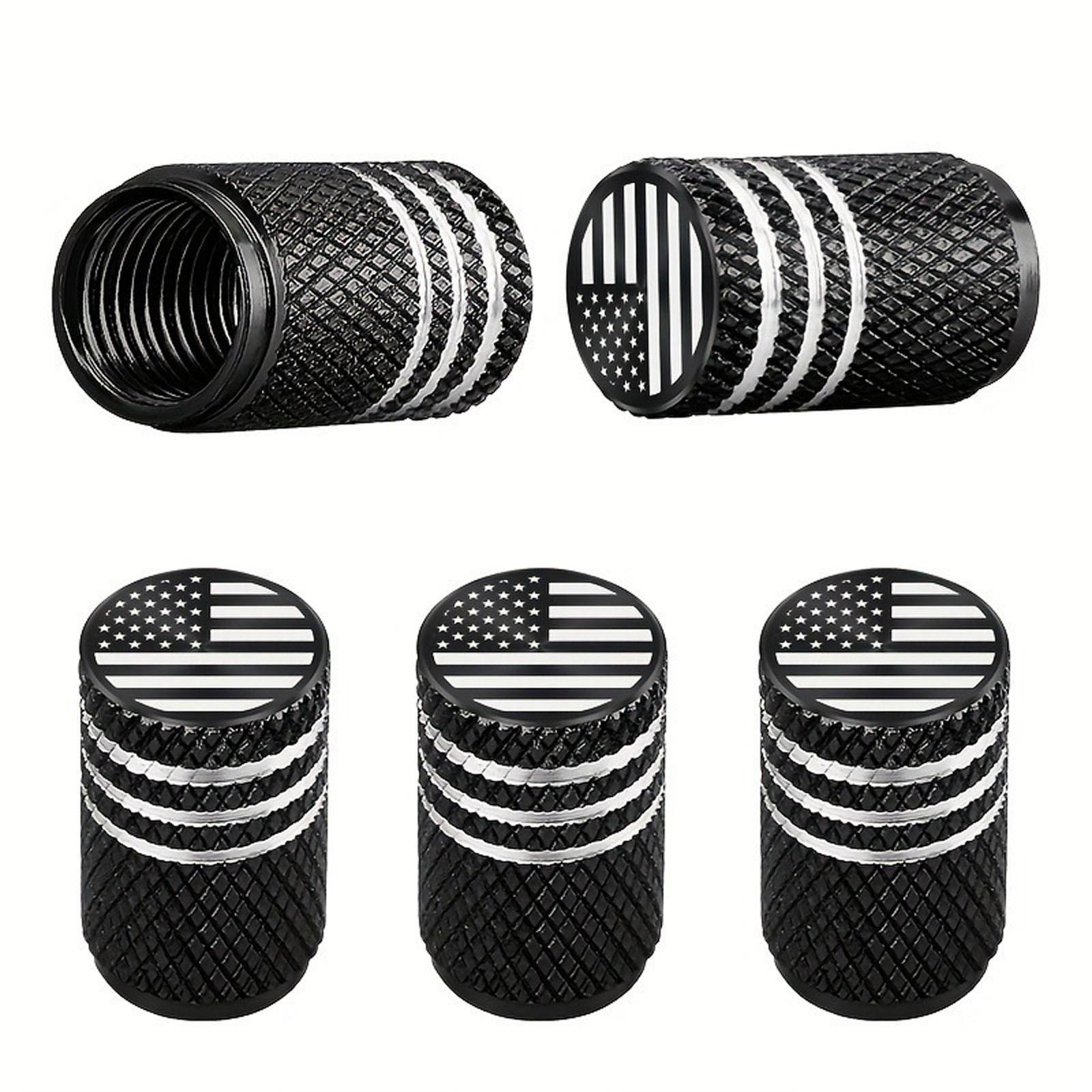 

Tire Stem Cap Cover 4 Pack Tire AirCap Metal With Plastic Liner Resistant Leak-Proof For Car Truck 4PC One Size чорний