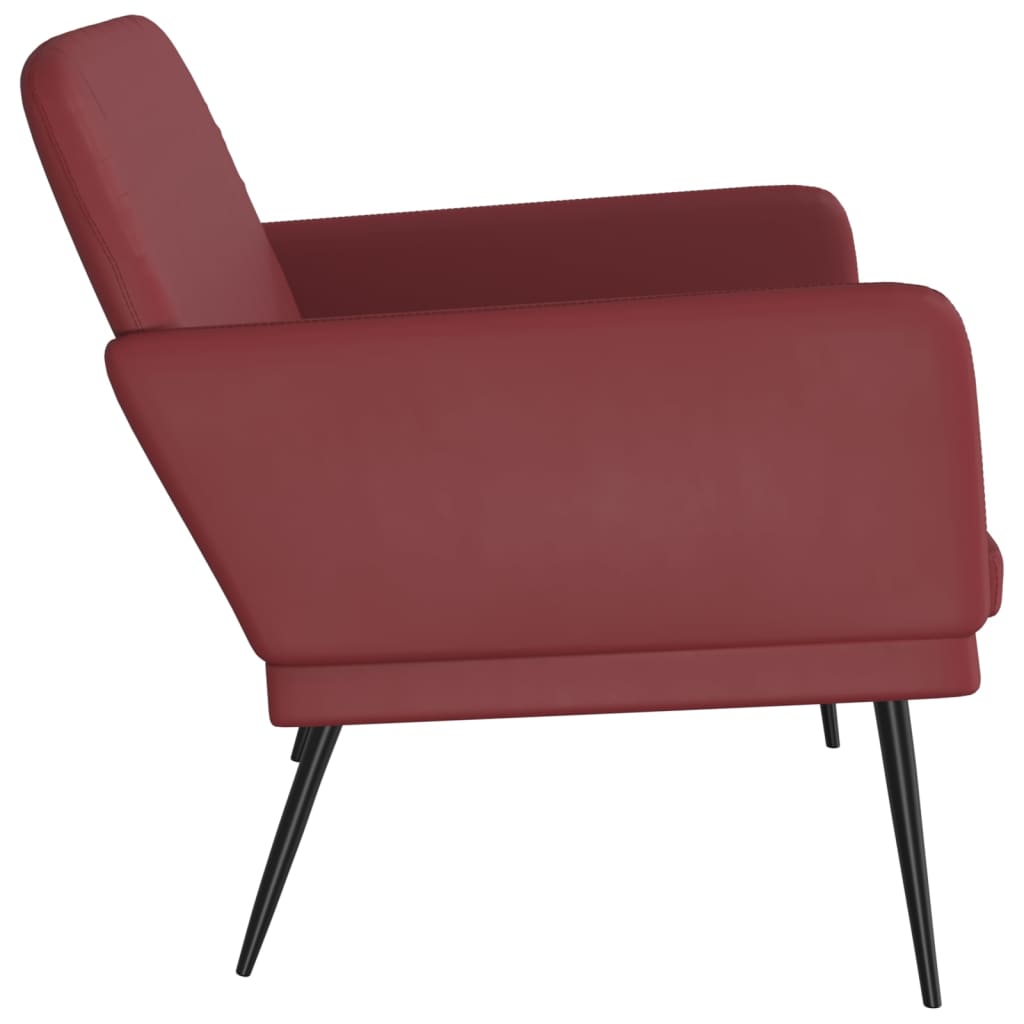 Wine Red Sofa Bench 107 x 80 x 81 cm Faux Leather