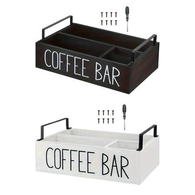 Organisateur de station à café Organisateur de bar en bois Multifonctionnel pour comptoir Organisateur de salon de thé Rangement de dosettes de café pour restaurant