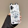 KEYSION Cute Ear Cartoon Case for Samsung A07 A06 4G A05 with Lanyard Soft Silicone+PC Shockproof Phone Cover for Galaxy A05 A06 A07