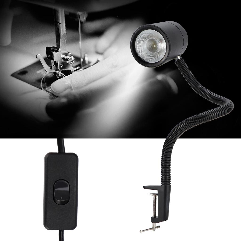 Luz de Trabajo para Máquina Impermeable de 18W con 18 Chips LED Ajustable con Abrazadera Fija