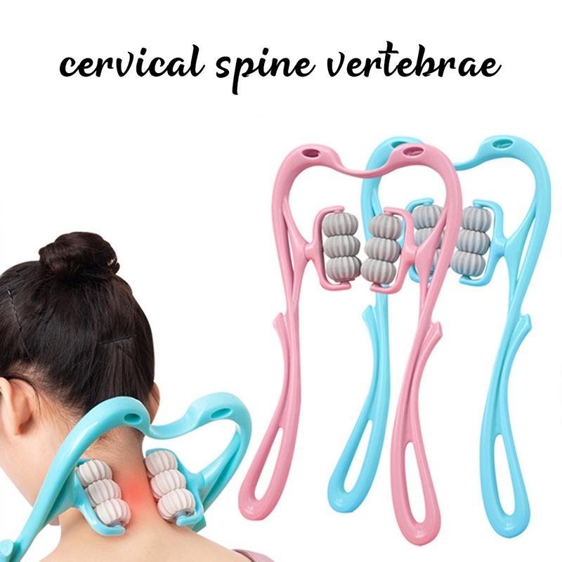 Plastic Point Pressure Therapy 6 Massage Roller Neck Massager For Shoulder Neck