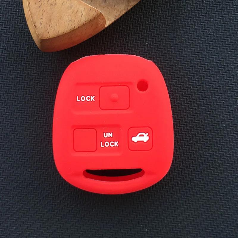 Silicone Car Key Cover Case For Toyota Avensis Camry Corolla For Lexus 3 Buttons Remote Key Jacket Fob Case Car styling No Logo