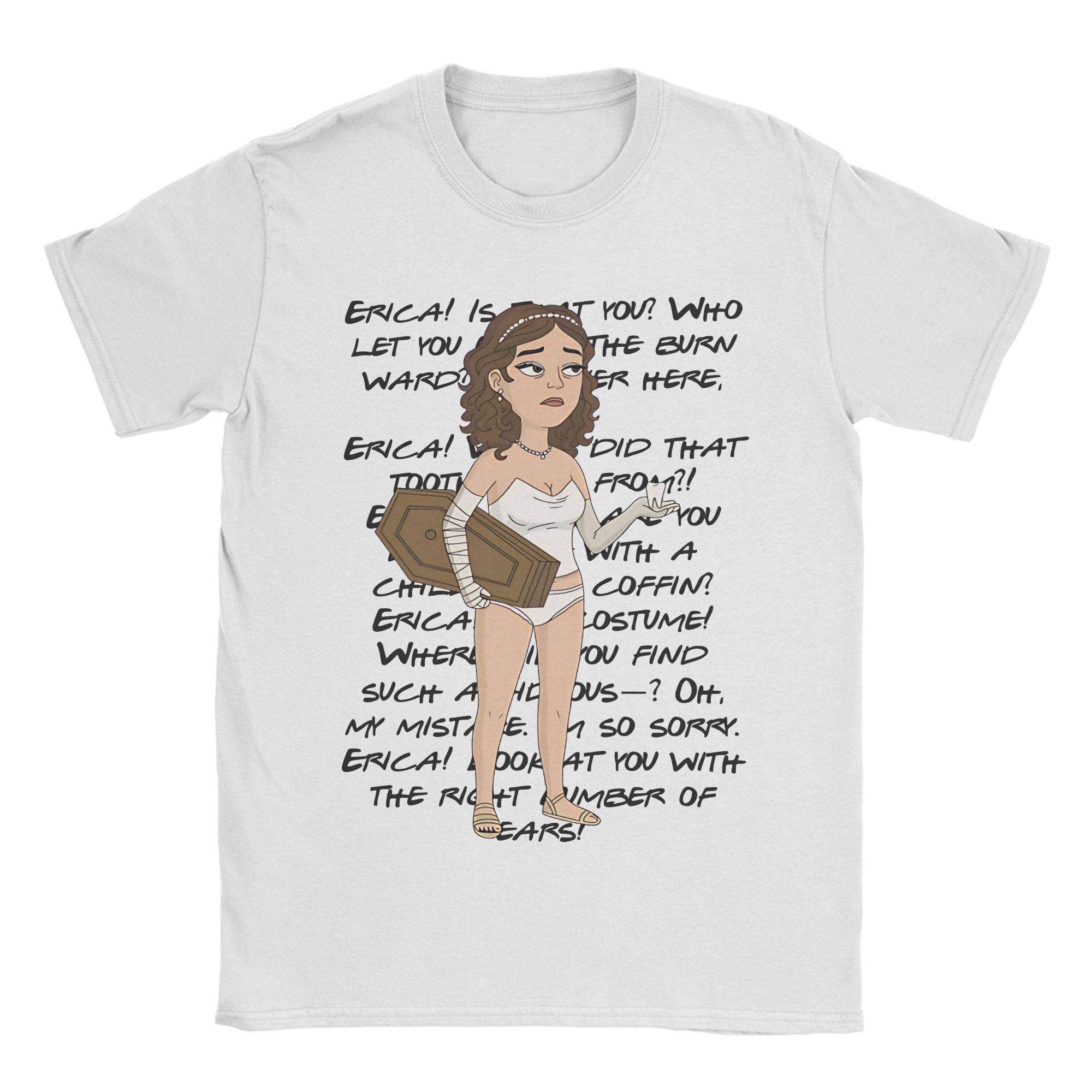 

Biblically accurate Erica from Bojacks HorseUnisexs T Shirt Beach Hip Hop T Shirts Unisexs ONeck Plus Size Clothes Short Sleeve S