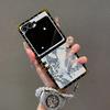 Applicable To Samsung ZFlip6 Mobile Phone Case Trendy Brand Snake Skin Pattern with Hanging Chain Folding Screen New ZFlip5 Protective Case