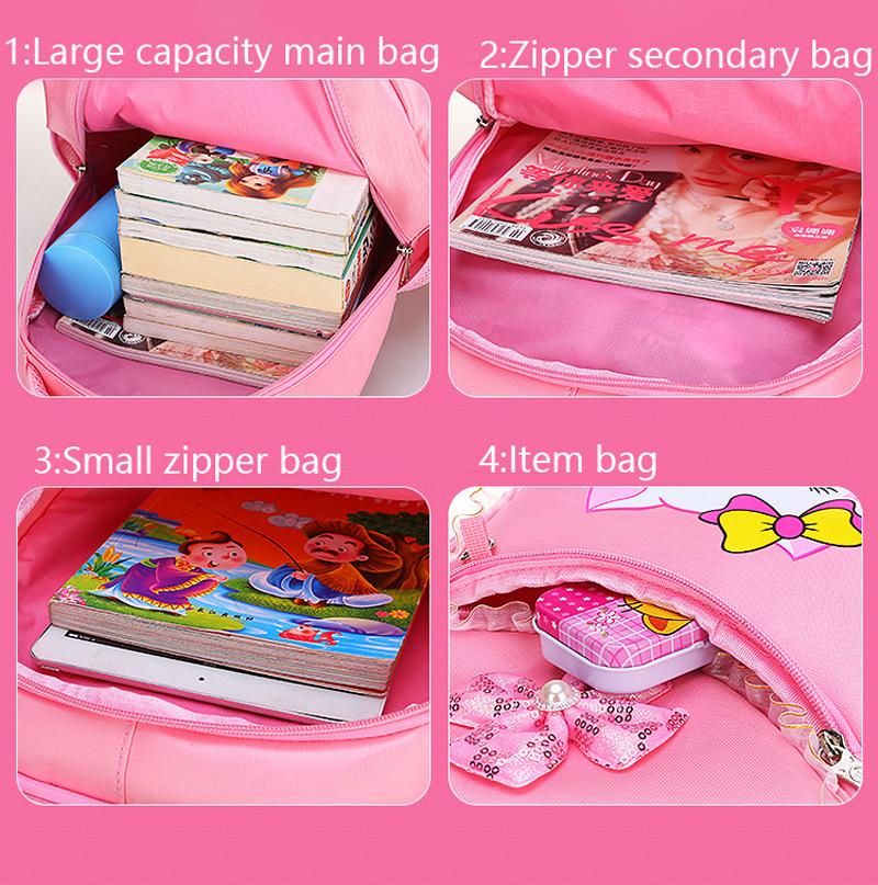 Růžový Kočka Dětský Dívčí Batoh Mašle Dětská Školní Taška Kreslený Batoh Roztomilá Princezna Mateřská Škola Základní Škola Dívčí Batoh