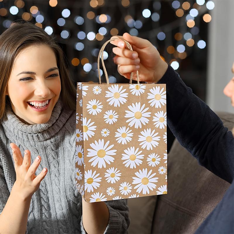 12/24PCS Reusable Decorative Gift Sacks Durable Flat Base Gift Packaging 21x15x8cm