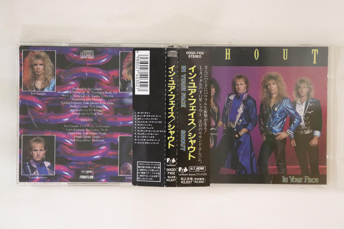 

CD SHOUT In Your Face 00GD7102 FRONTLINE 1989 Япония Оби Металл Б/у