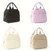 Reusable Corduroy Lunch Bag Printed Food Handbags Portable Thermal Lunch Box Bag Waterproof Office Cooler Ice Insulated Case
