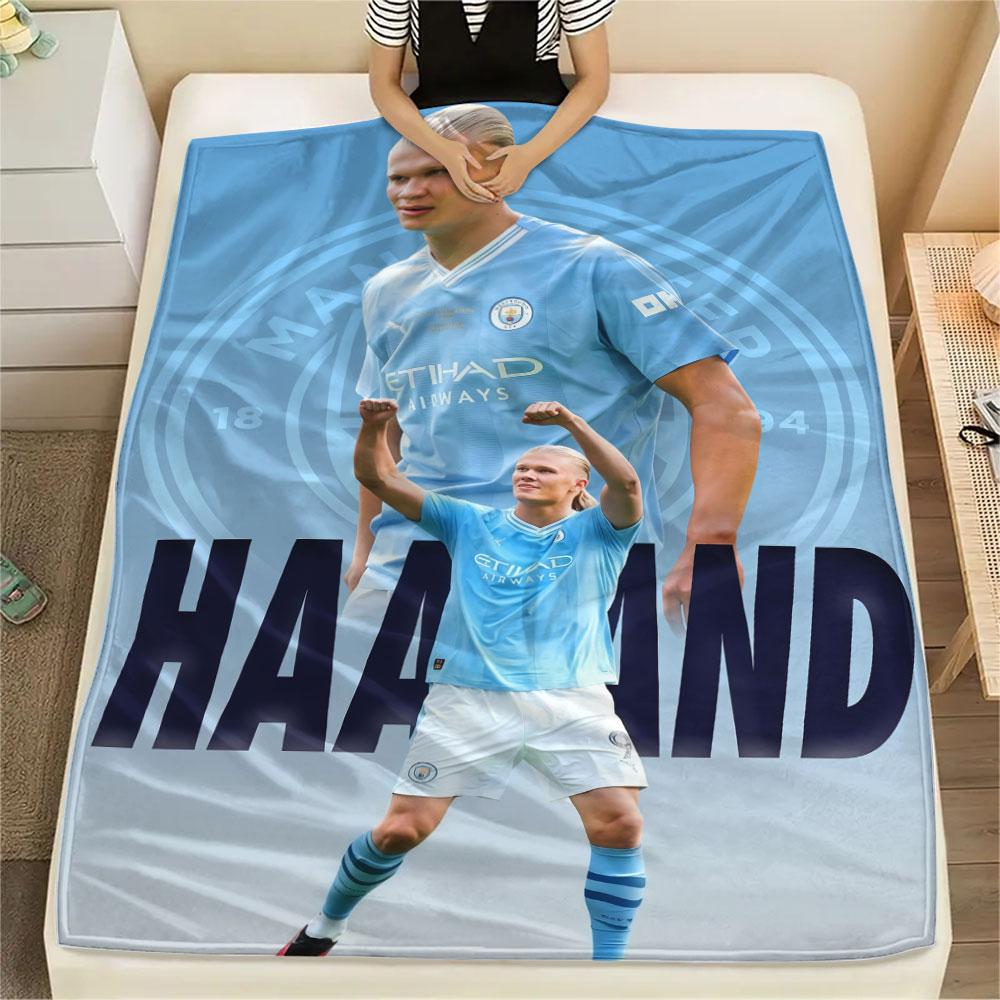 Haaland Football FlAannel Blanket, High Quality Comfortable for All Seasons, Home Decor, Warmth and Comfort