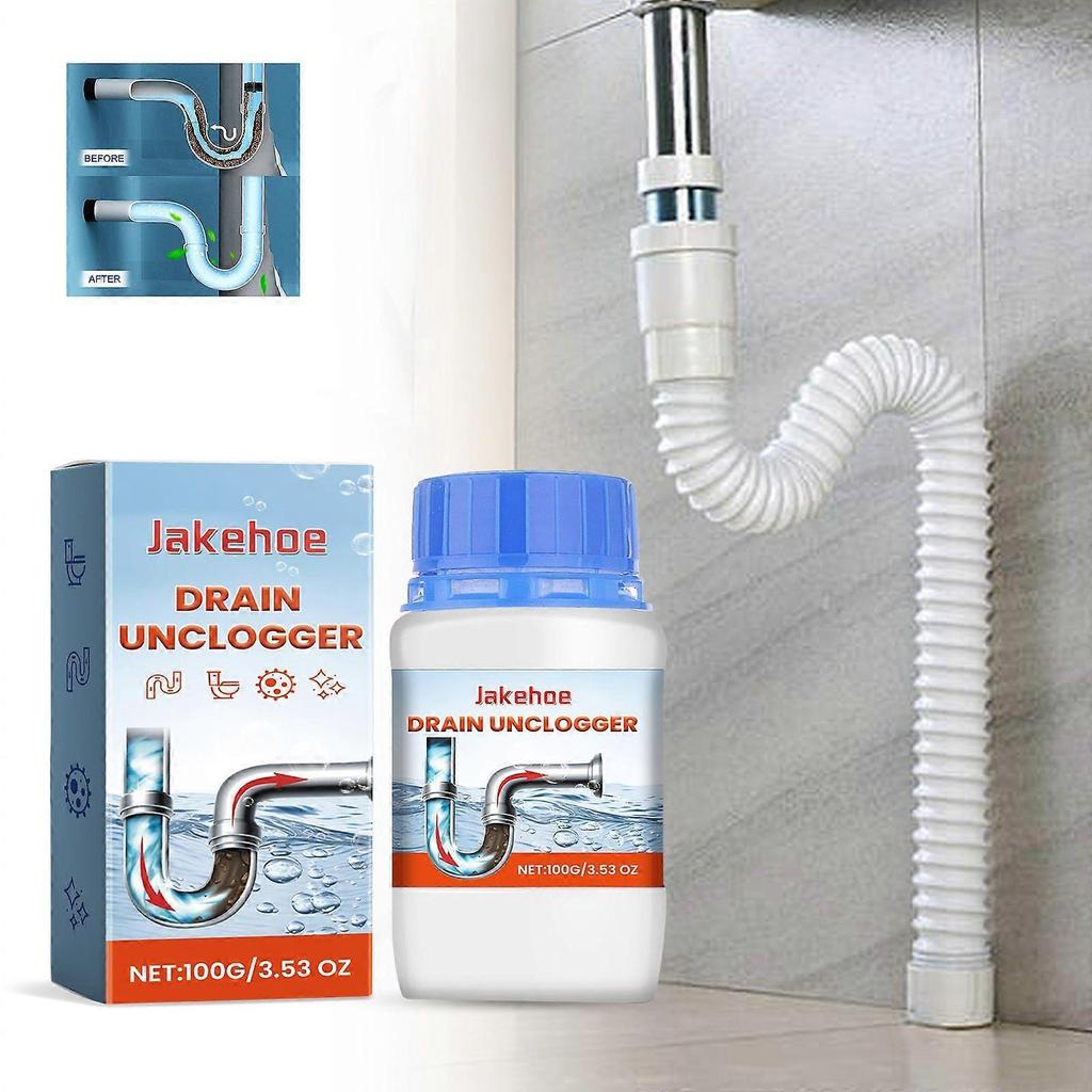 Drain Cleaner Powder for Toilets, Sinks & Floor Drains Dissolves Hair, Grease & Oil, Deodorizing Formula, Easy-Use