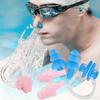 Swimming Nose Clip Earplug Set, Silicone Three-layer Waterproof Non-slip Nose Ears Protectors