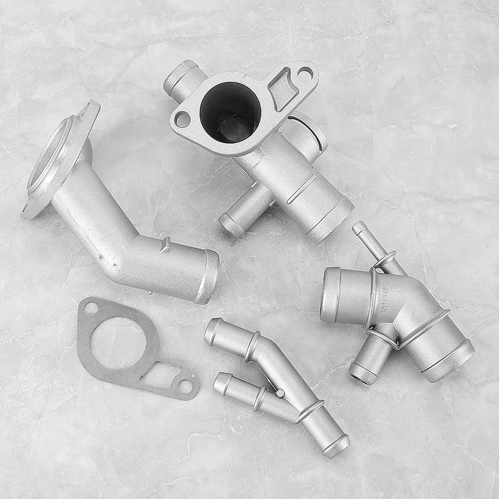 06A121132A Kühlmittelstutzen-Kit Premium-Aluminium-Motorschlauch-Set Hohe Haltbarkeit Temperatur Direkter Ersatz für Mk4 1.8T 2000 2005 Silv 4Stk