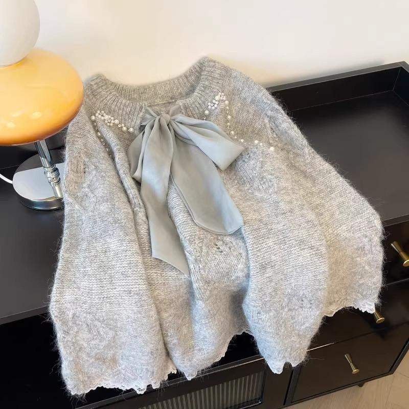 Pullover für Damen Herbst Winter Verdickt Warm Gestrickt Dehnbar Langarm Oversize Oberteile