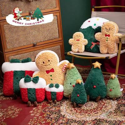 Weihnachten Plüsch Spielzeug Puppe Kissen Weihnachten Baum Lebkuchen Mann Santa Claus Kranz Party Dekoration Mädchen Geschenk