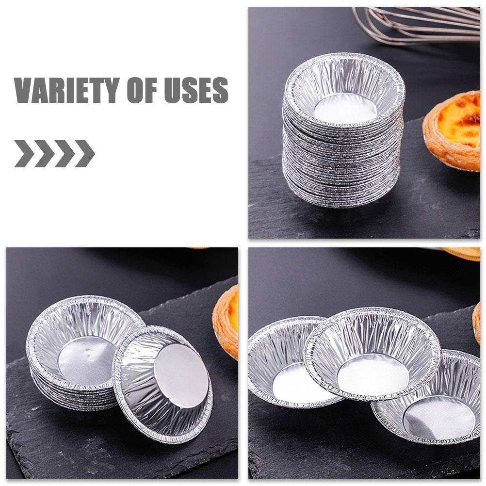 Muffin Cake Cups Egg Tart Mold Disposal Baking Tools Foil Mini Pie Tins Silver Cupcake Liners