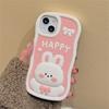Coreeană drăguț 3d de desene animate iepure silicon roz husă pentru telefon pentru Iphone 14 13 12 11 Pro Max Lovely Bunny husă moale de protecție