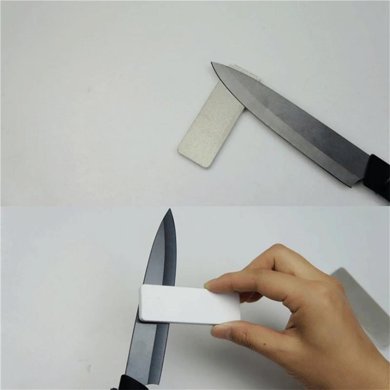 Fashion Double Sided Sharpener Mini Outdoor Whetstone Diamond Ceramic Knife Sharpening Stone Grinder
