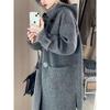 Women's High-End Grey Wool Coat - Petite Hepburn Style for Autumn/Winter