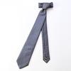 Emporio Armani men's tie, gray, 7.5cm wide, 100% silk, eagle and check pattern, 340075 2R612 00041, MADE IN ITALY [Used]