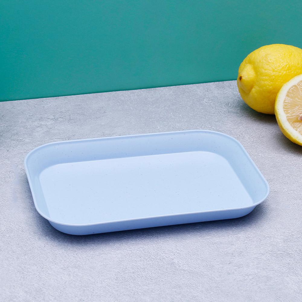 2PCS Rectangular Simple Straw Dinner Plate