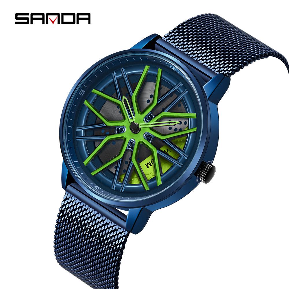 Sanda Meilleure Vente 1088 Montre pour Adolescent: Personnalisé, Cadran Rotatif 3D, Tendance, Quartz Étanche.