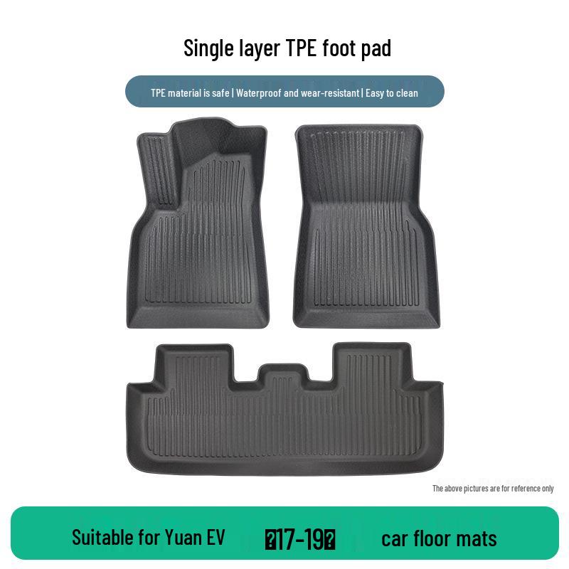 Three-piece TPE Wear-Resistant Car Floor Mats for BYD Yuan EV (2017-2019)