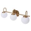Bathroom Vanity Light Over Mirror Vintage LED 3 Light Bathroom Light Fixtures with Frosted Glass Lampshades for Living Room Hallway