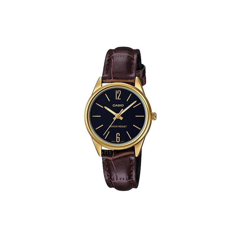 

Casio STANDARD series classic pointer black dial waterproof quartz movement leather strap Japanese and Korean watch women s watch LTP-V005GL-1BUDF чорний