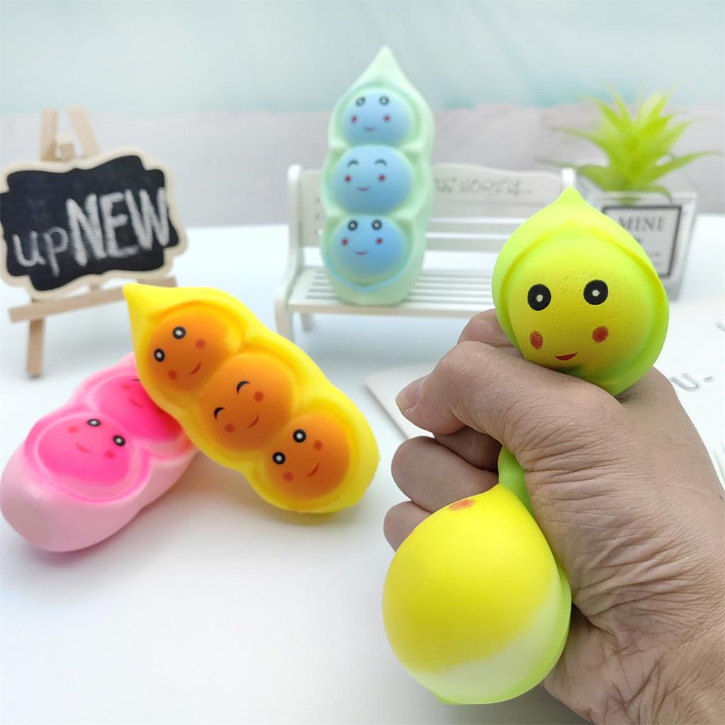 pea pod squishy Stress Relief Squeeze Peas Beans Cute Adult Toy Decompression Pack