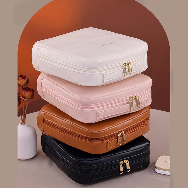 New High-end Cosmetic Bags Waterproof Large Capacity Compartmentalized Storage Bags Portable Magnetic Clasp Can Hung Travel Bags