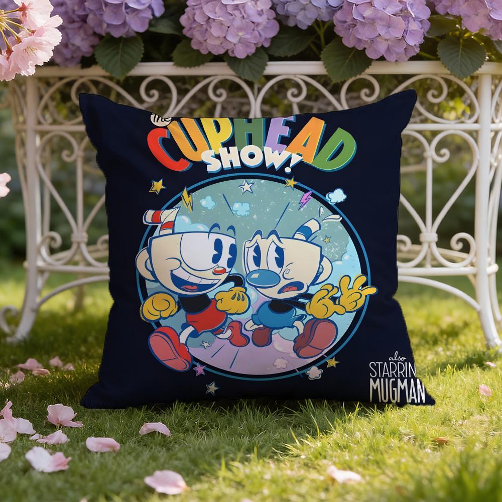 Cartoon C-Cuphead Cushion Cover Home & Car Dual-Scene Pillow Cover: Reversible for Premium Comfort