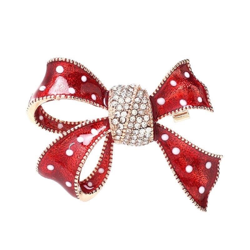 

Elegant Alloy Rhinestones Bowknot Brooch Handmade Lapel Pin Accessories For Women Party Wedding Dress Decoration