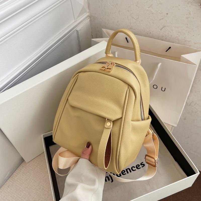 Soft Leather Large Capacity Women's Backpack Simple Casual New Fashion Mommy Backpack Schoolbag Tide