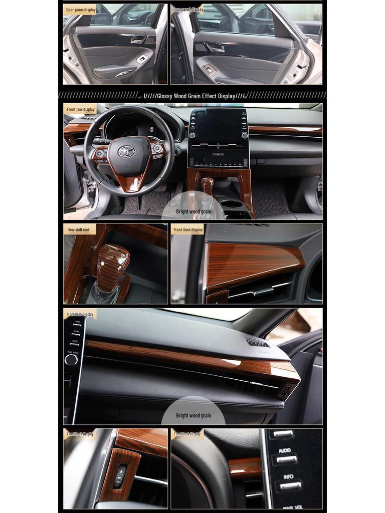 19-22 Avalon Peach Wood Carbon Fiber Center Console Trim for Scratch Protection