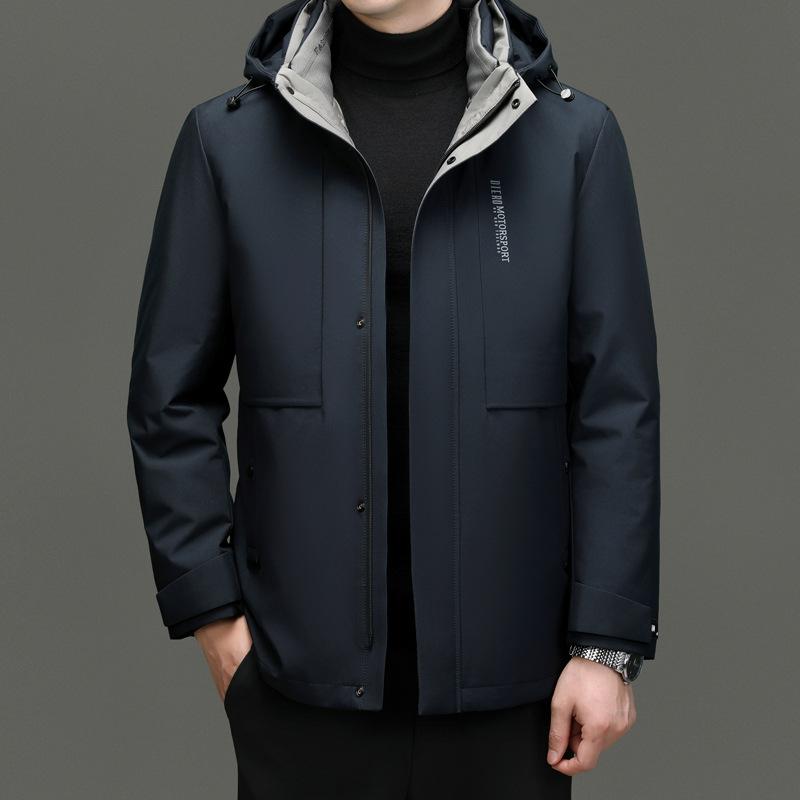 Winter New One-piece Three-wear Down Jacket Men's Casual Goose Down Jacket Hooded Liner Removable Warm Top