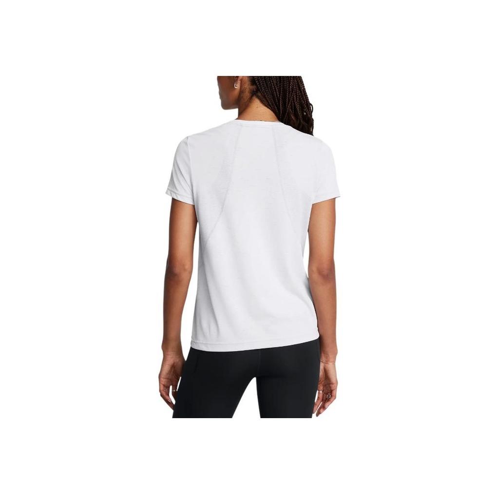 Under Armour Vanish Seamless Comfortable Soft Round Neck Pullover Breathable Loose Short Sleeve Regular T-Shirt Women T-Shirts White 1384406-100
