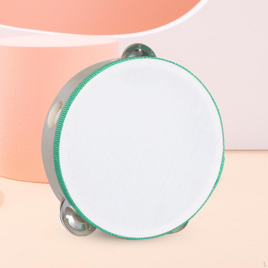 Double Rows Tambourine Wooden Tambourine, Percussion Drum, Metal Bell Hand Drum for