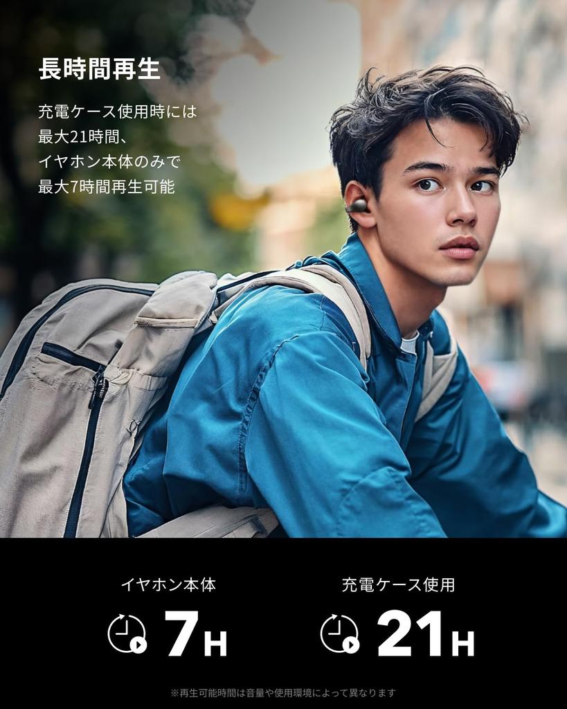 Anker Soundcore C40i Wireless Earbuds with Ear IPX4 Up To 21 Hours of Clear Black (Bluetooth 5.4) Open-Ear Cuffs, Waterproof, Playtime, Multi-Point