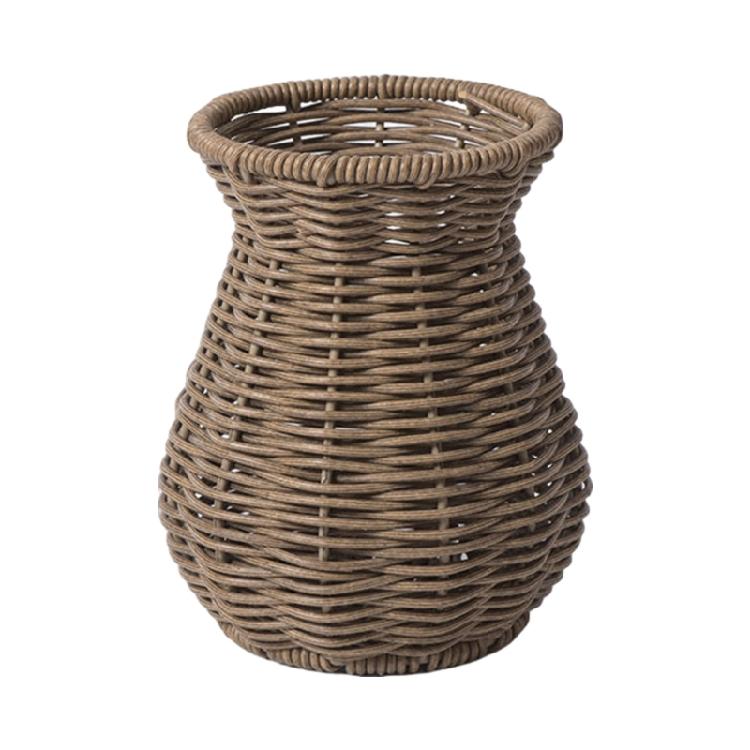 Minimalistische Dekorationsvase in Rattan-Optik, Rattan-Vase für Hochzeits- und Event-Tischdekorationen Pflanzenvase, Blumenarrangement
