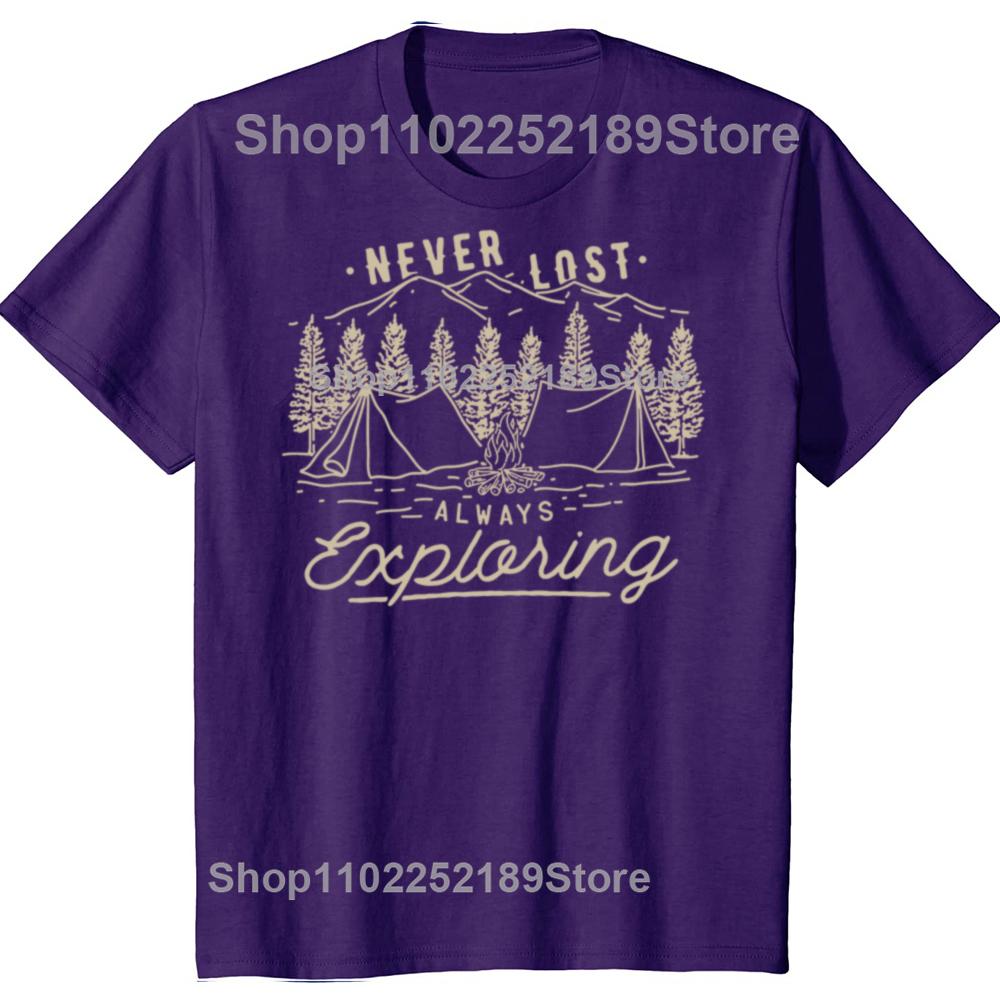 

Funny Never Lost Always Exploring Graphic T-shirts Men Women s Fashion Casual Tshirt 100% Cotton Loose Oversized T Shirt XL
