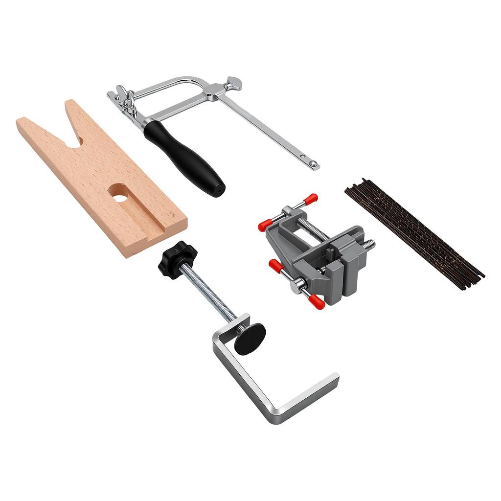 Adjustable Jewelry Saw Woodworking Wire Saw Bench Pin with Clamp for Craft Making Wax Metal Wood Cutting
