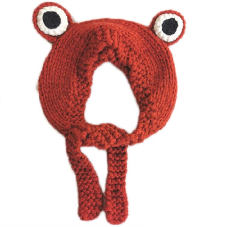 Cute for Frog Hat Big Ears Headgear Cartoon Knitted Hat Winter Warm Headdress