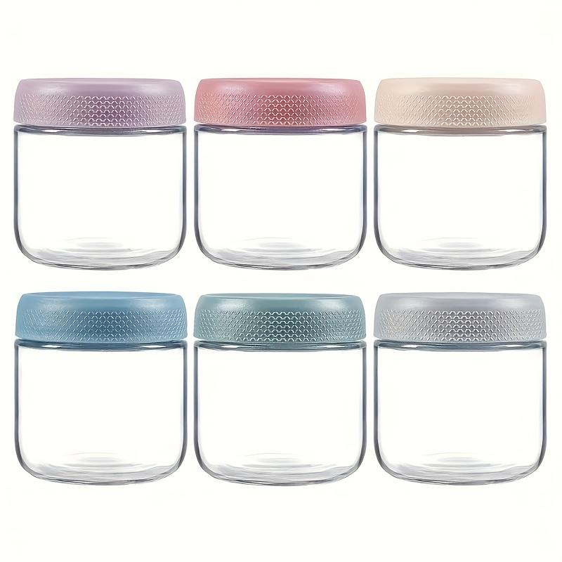 Set of 6 10 Oz Glass Airtight Jars with Airtight Flip Top Lids, Multi-Purpose, Dishwasher And Freezer Safe, Round Containers for Pantry Organization