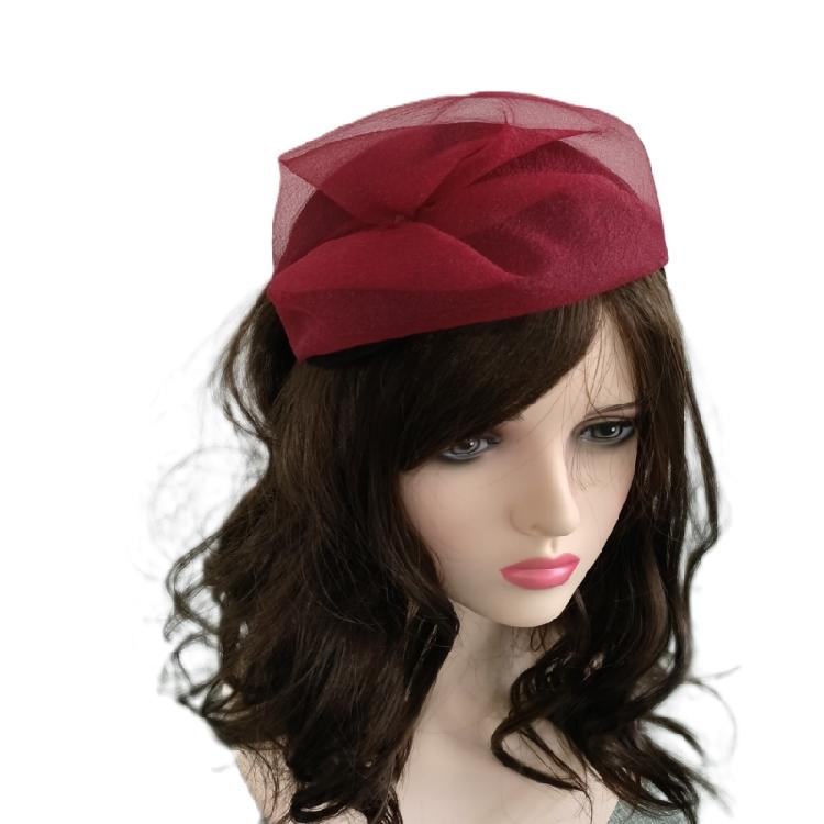 Tulle Ruffle Half Hat High Skull Hairhoop Women Formal Event White Hair Covering